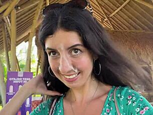 She Eats Pasta Carbonara Covered in Sperm in a Public Cafe