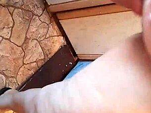 three girlfriends masturbate in the kitchen in the hostel close-up