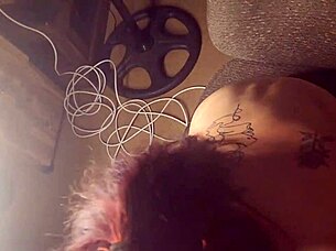 18-year-old stepdaughter sucks daddy's cock while getting pussy fucked with dildo 😈🔥