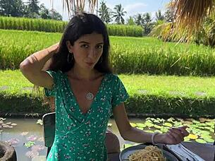 She Eats Pasta Carbonara Covered in Sperm in a Public Cafe