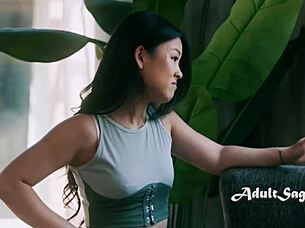 A tiny asian student has a sexual tryst with her professor