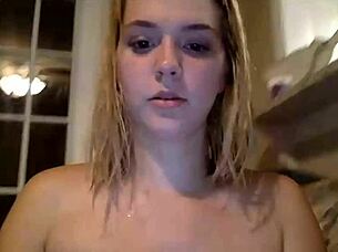 Young woman with hairy body engages in self-pleasure privately.