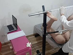 Young Girl Being Examined By Naughty Gynecologist In Hospital