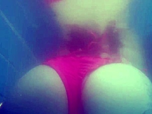 Underwater sex in pool with liberated wife