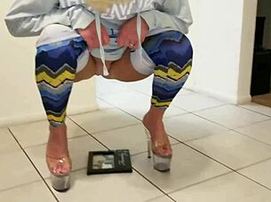 her pretty pussy just pees wherever on anything.