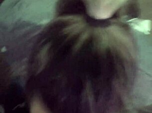 Before work, girlfriend deepthroats cock with sloppy blowjob