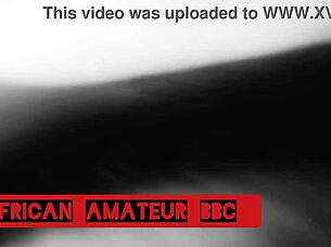 Ebony couple enjoys intimate moments with a big partner