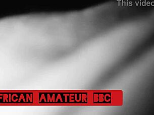 Ebony couple enjoys intimate moments with a big partner