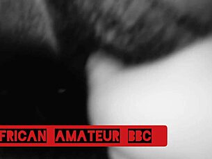 Ebony couple enjoys intimate moments with a big partner