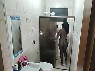 Hidden Camera Catches Latina Amateur Giving Blowjob And Creampie To Young Interracial Guy