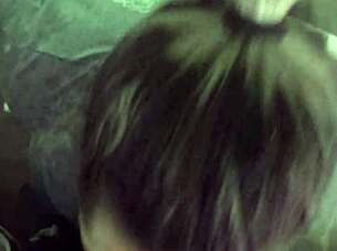 Before work, girlfriend deepthroats cock with sloppy blowjob