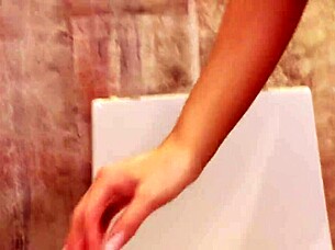 sexy redhead sucks gloryhole cock, gets wet pussy dripping 😏