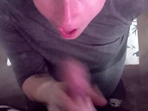 Before work, girlfriend deepthroats cock with sloppy blowjob