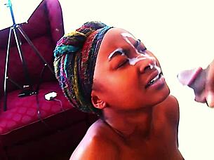 Nasty Babe With Perky Tits Rides Big Black Cock Hard 😈