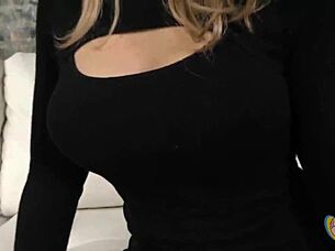 Blonde Milf Stevie Lix Wanks Stepson's Huge Boner Suggestively