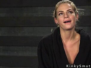 beautiful slim slave endures rough choking and fucking