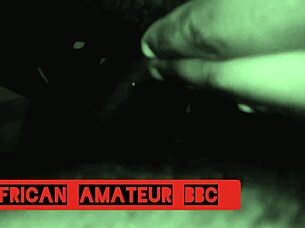 Ebony couple enjoys intimate moments with a big partner