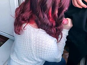 public blowjob on the balcony