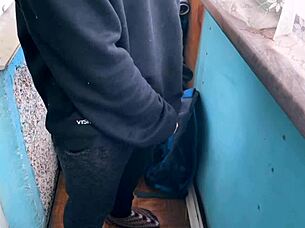 public blowjob on the balcony