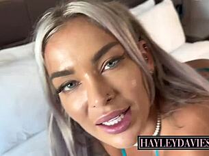 Bubble Butt Blonde Bends for Doggy!