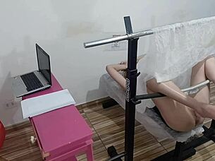 Young Girl Being Examined By Naughty Gynecologist In Hospital