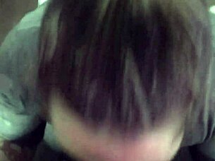 Before work, girlfriend deepthroats cock with sloppy blowjob