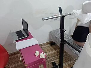 Young Girl Being Examined By Naughty Gynecologist In Hospital