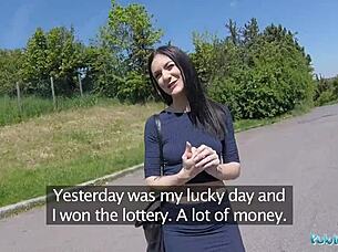 Amazing sexy ass rides big cock in public place