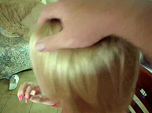 Two beautiful girls suck hairy cock POV