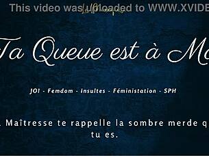 french femdom gives dirty joi instructions, your cock is mine