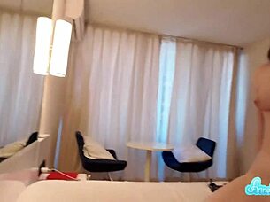 Young brunette gets creampie and rimjob in heels