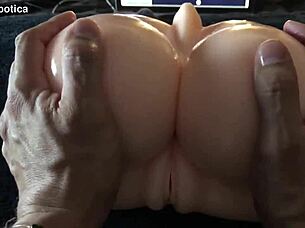 relaxing breast massage with silicone toys