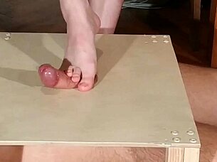 Domina Stomps Cock With Bare Feet