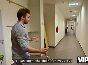 vip4k busty blonde karina king uses big fake boobs to pay debt