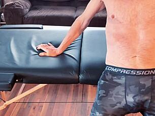 stretching and compression pants on massage table hd short version