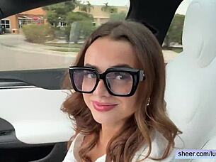 teaching stepsis to drive turns into fucking her pretty skinny ass in public 😜