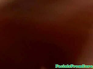 Doggystyle fucked Eurobabe gets facialized