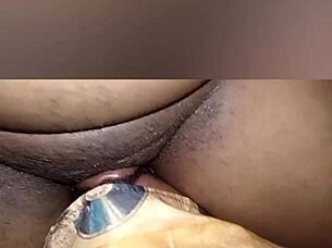 Intense ebony amateur doggystyle fuck with big pussy squirting