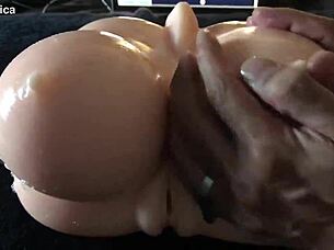 relaxing breast massage with silicone toys