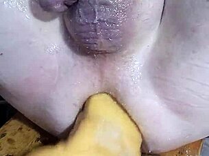 Huge Dildos Stretch Me Out In Oiled Assfucking Session.