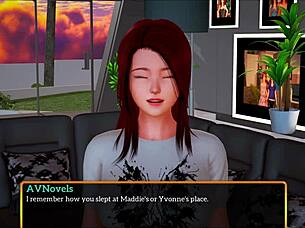 My new family game with redhead teen and big tits