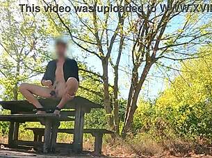 i enjoy outdoor picnic with sexy amateurs showing natural tits in shorts.