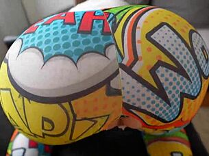 caught my stepsister masturbating, then fucked her hard, tearing her leggings on her big ass