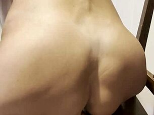 beautiful wife masturbates with big dildos in the kitchen for the first time