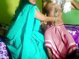 during oil massage, father-in-law fucked daughter-in-law's pussy hard