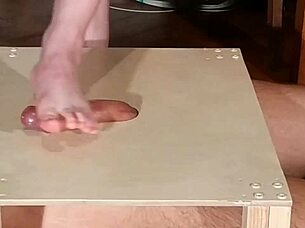 Domina Stomps Cock With Bare Feet