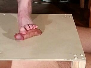 Domina Stomps Cock With Bare Feet