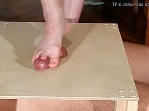 Domina Stomps Cock With Bare Feet