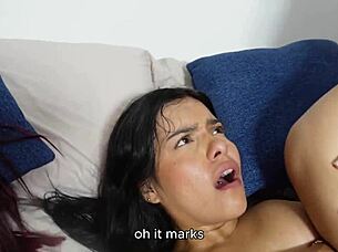 Big ass latina shares bed with friend and stepbrother