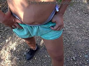 Perverted Stepmother Pisses from Hairy Pussy in Front of Stepson